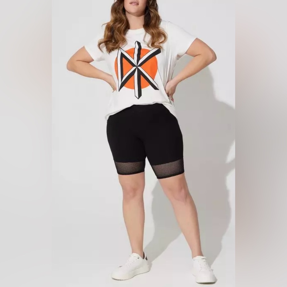 Torrid Black Mini Fishnet Bike Shorts